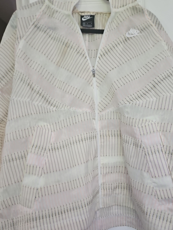 Nike Jackets & Blazers - Nike Women's Pale Pink & Cream Striped Bomber Jacket